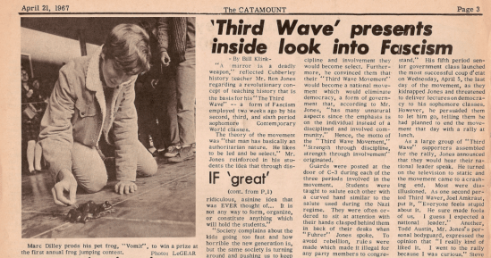 Recorte del periódico del instituto donde se habla de la 'Tercera ola'