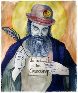 Alan Moore. Ilustración de Matías Noel